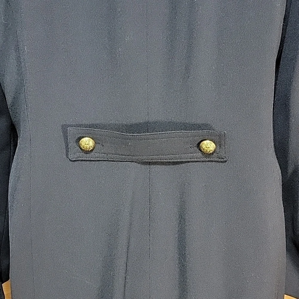 Vintage Bloomie’s Dana Buchman Fine Wool Navy Duster Jacket w/Gold Buttons - Picture 5 of 8